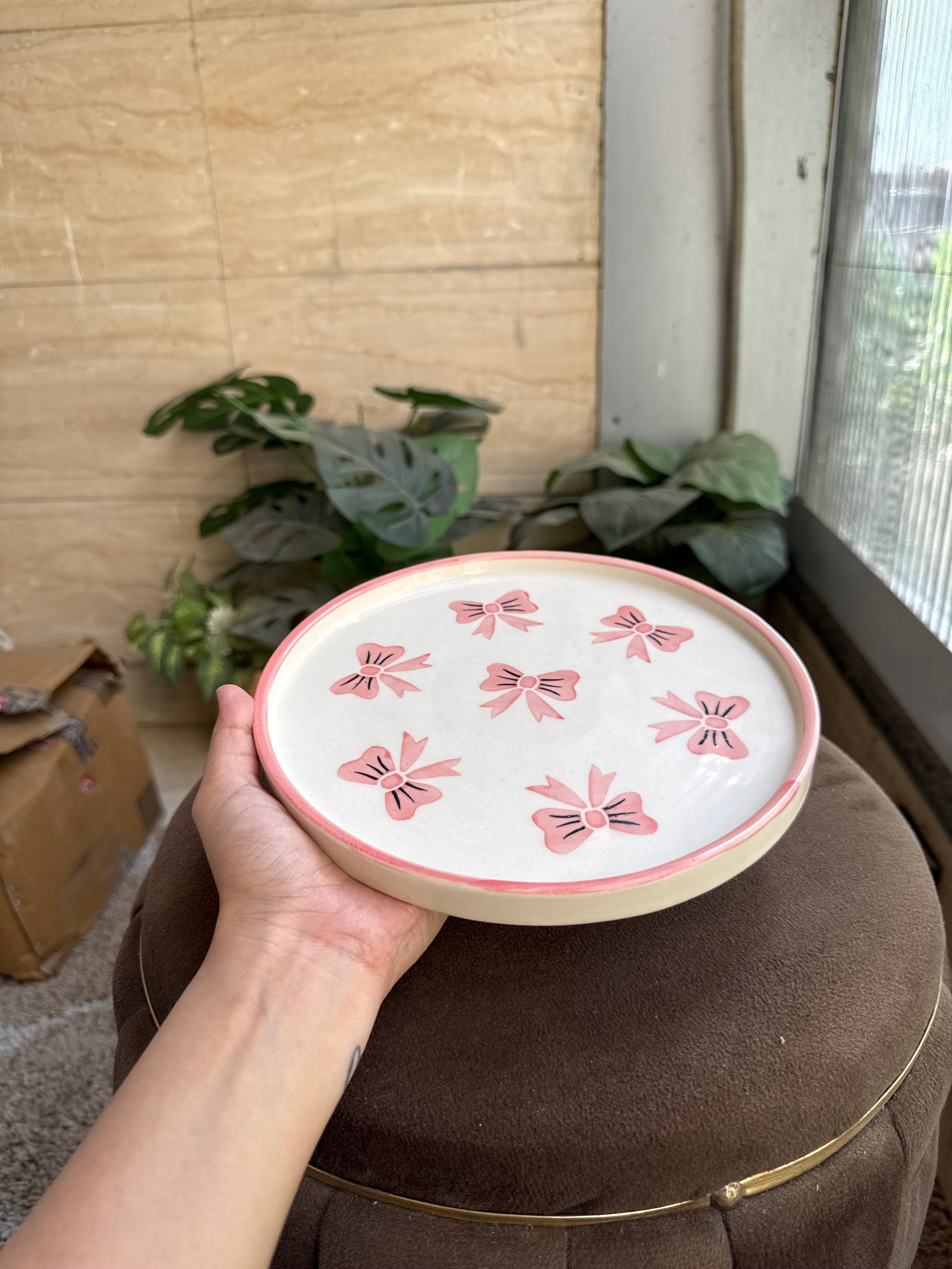 Blush bow plate | 8 inch