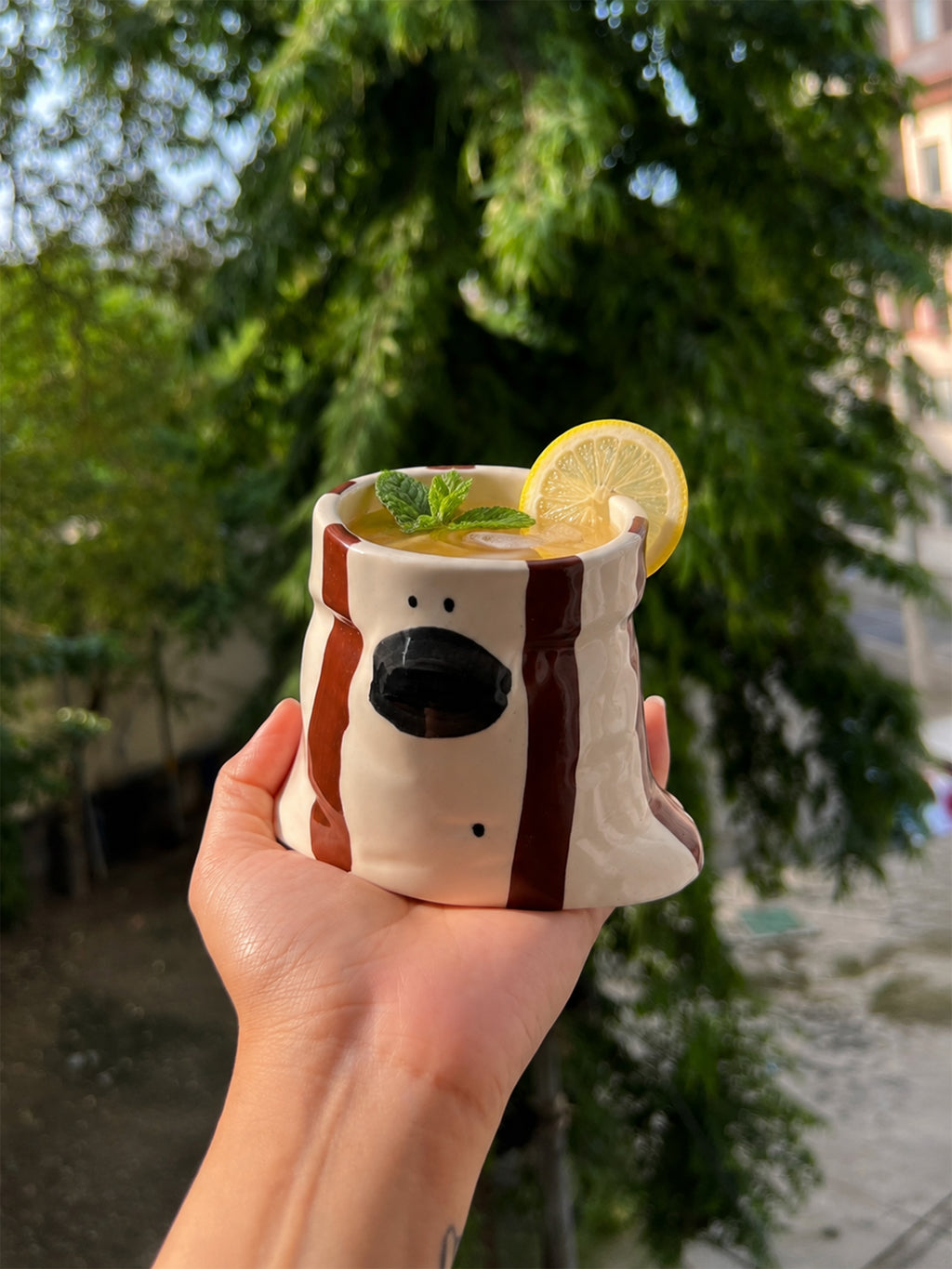 Puppy Ceramic Glass | Potli Shaped Glass | Unique, Playful Glass (Set of 2)