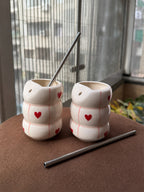 Sweetheart Sipper ❤️ With Steel Straw (Set of 2)