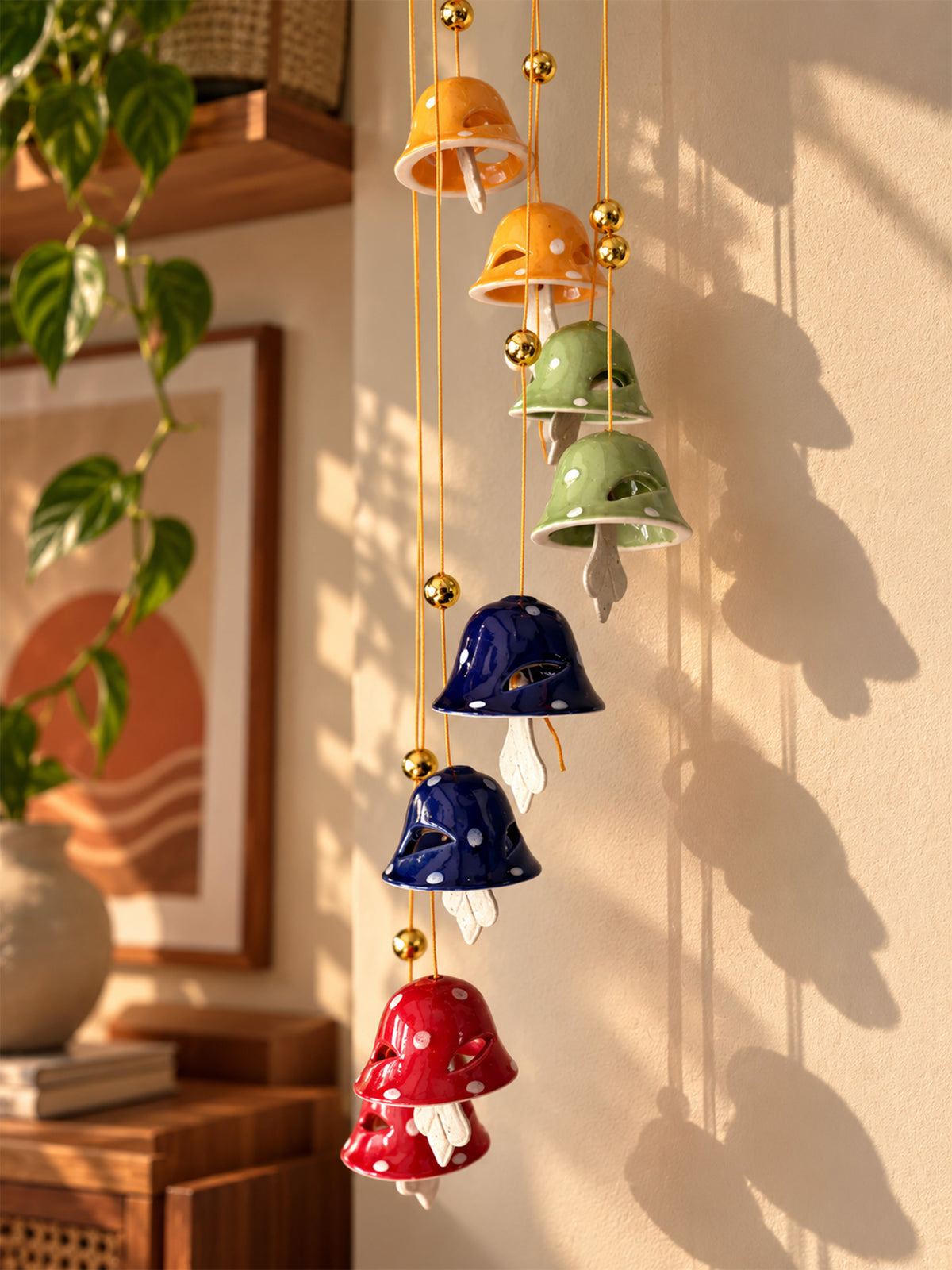 Mittiraa Home Colourful Ceramic Wind Chime