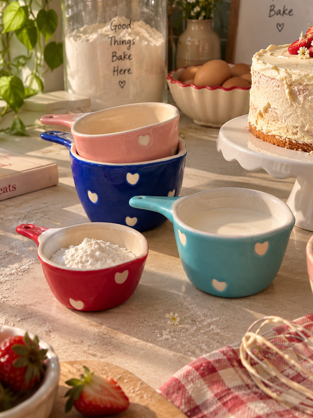 Mittiraa Home Ceramic Measuring Cups Set | Set of 4