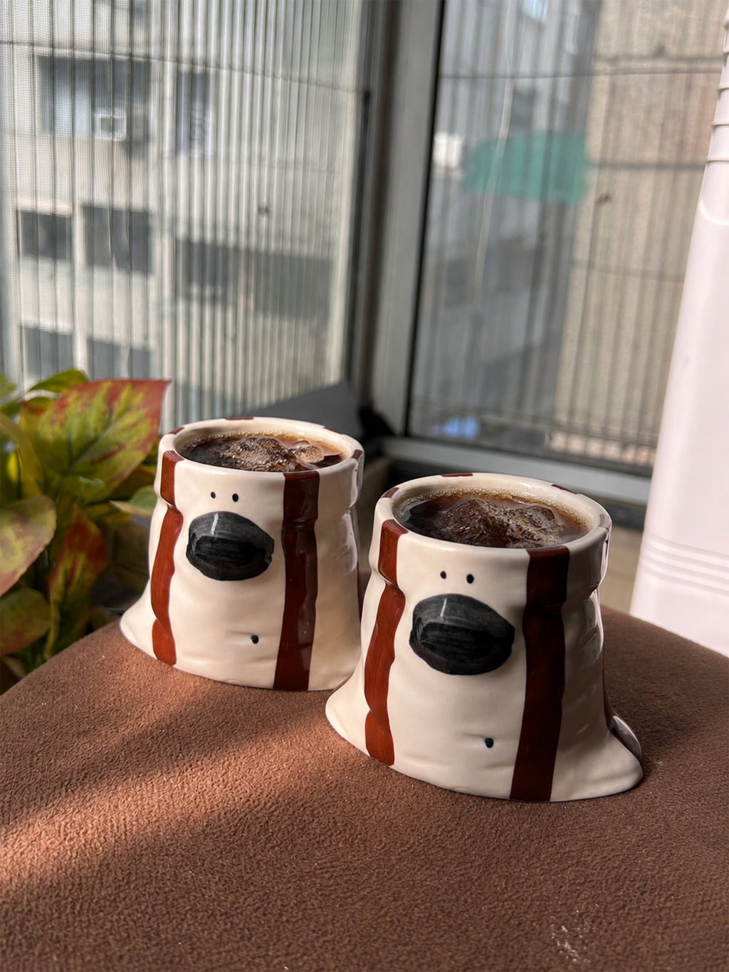 Puppy Ceramic Glass | Potli Shaped Glass | Unique, Playful Glass (Set of 2)