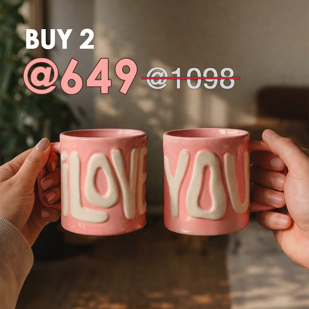 Pink 'I LOVE YOU' Mug | Pack of 2