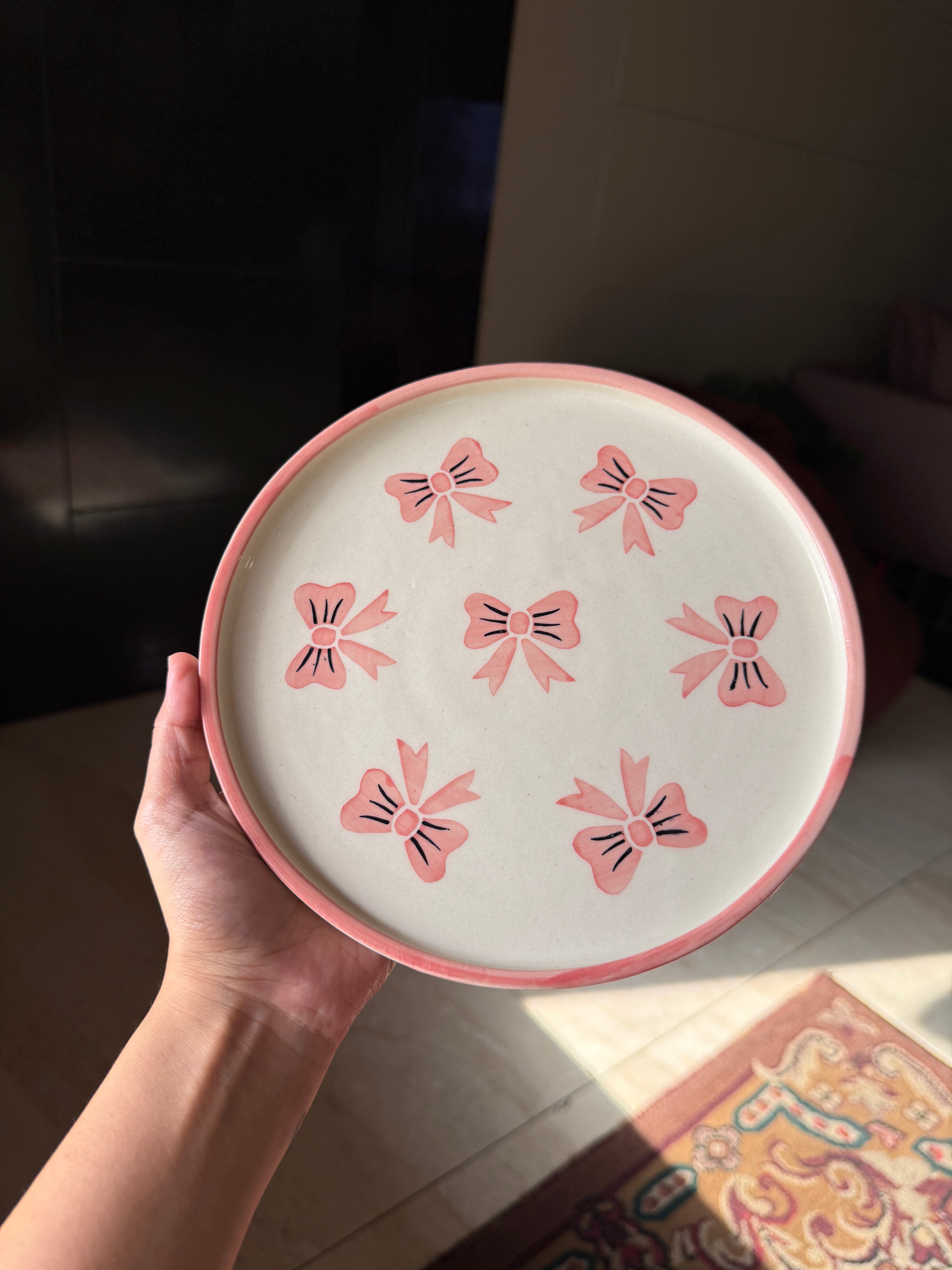 Blush bow plate | 8 inch