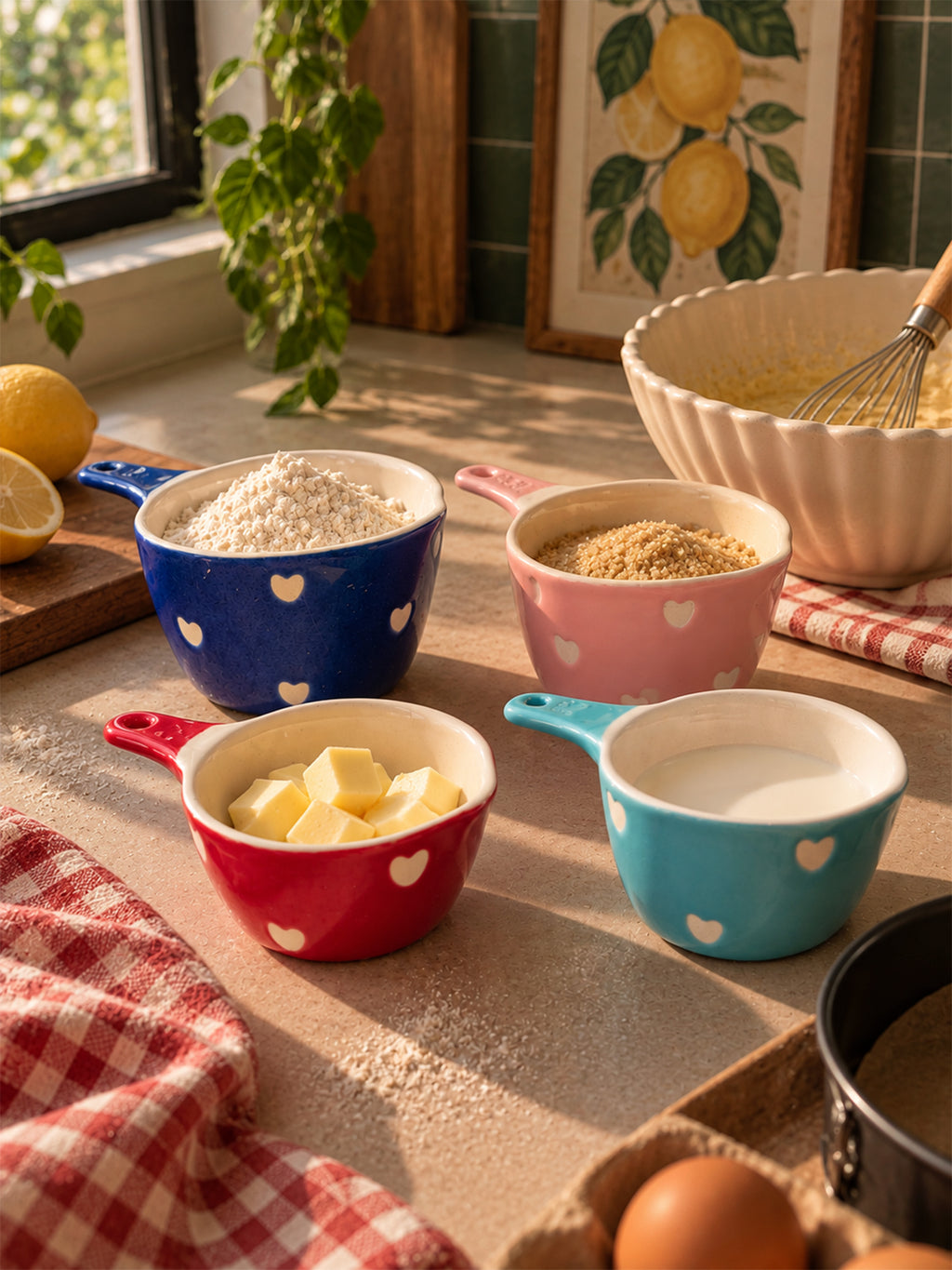 Mittiraa Home Ceramic Measuring Cups Set | Set of 4