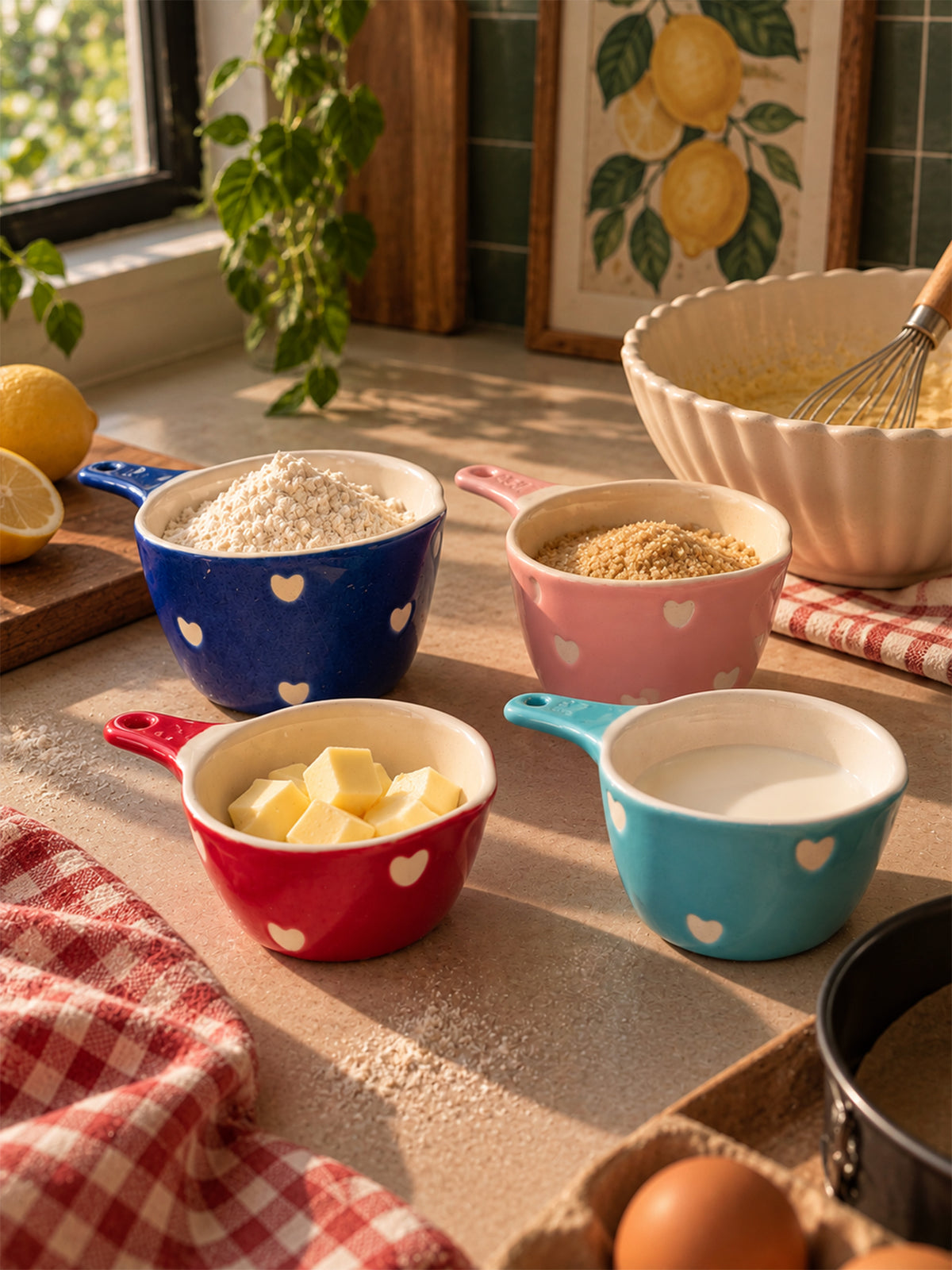 Mittiraa Home Ceramic Measuring Cups Set | Set of 4