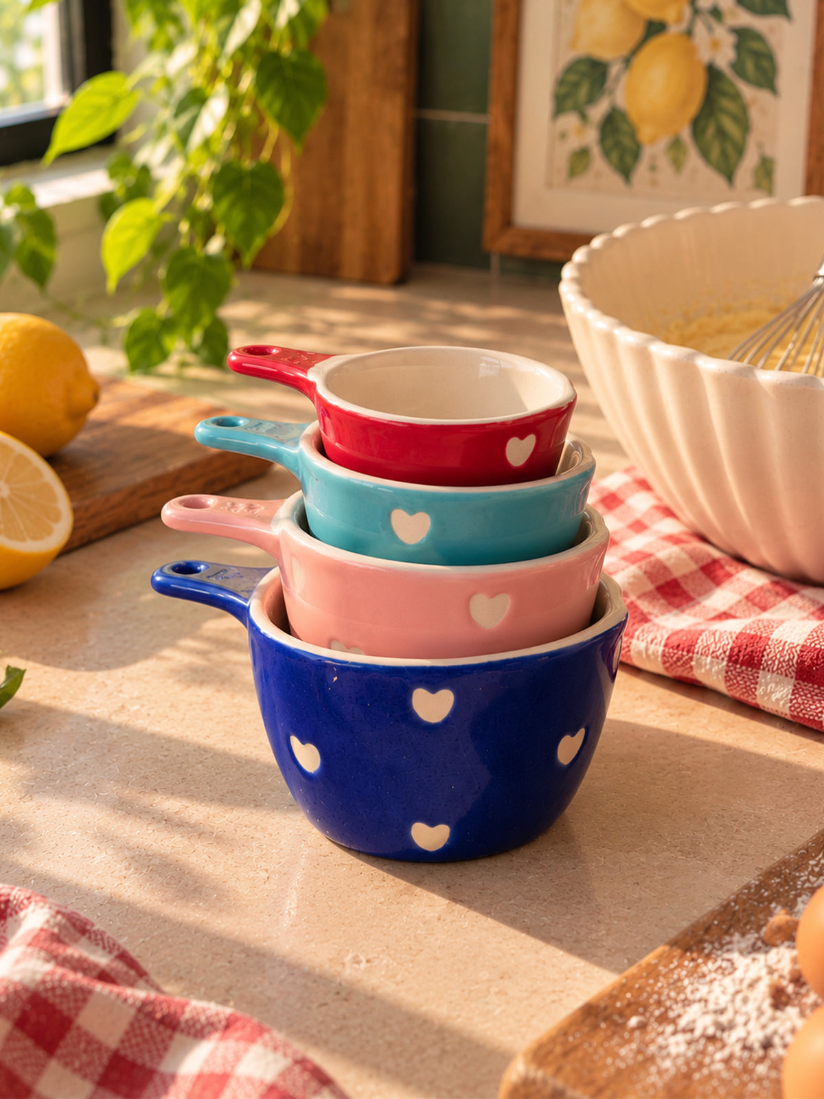 Mittiraa Home Ceramic Measuring Cups Set | Set of 4