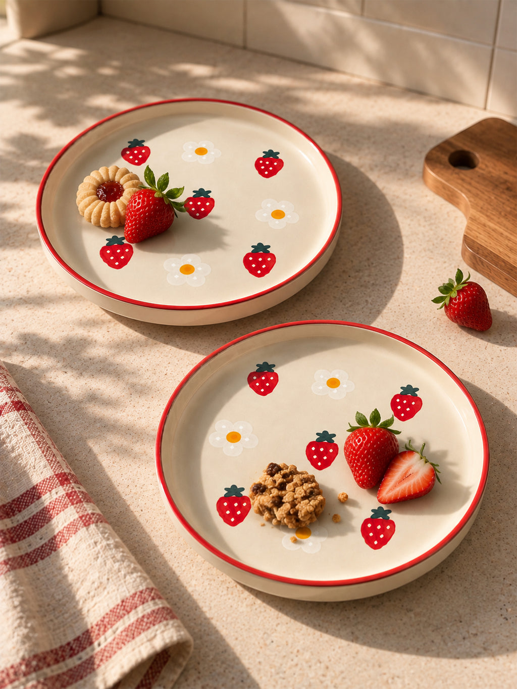 Strawberry Plate | Beautiful Handpainted Strawberries | 8-inch Ceramic Plate
