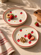 Strawberry Plate | Beautiful Handpainted Strawberries | 8-inch Ceramic Plate