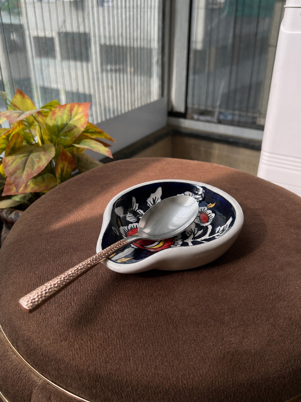 Mittiraa Home Spoon Rest | Midnight Bloom Spoon Rest