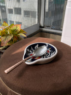 Mittiraa Home Spoon Rest | Midnight Bloom Spoon Rest
