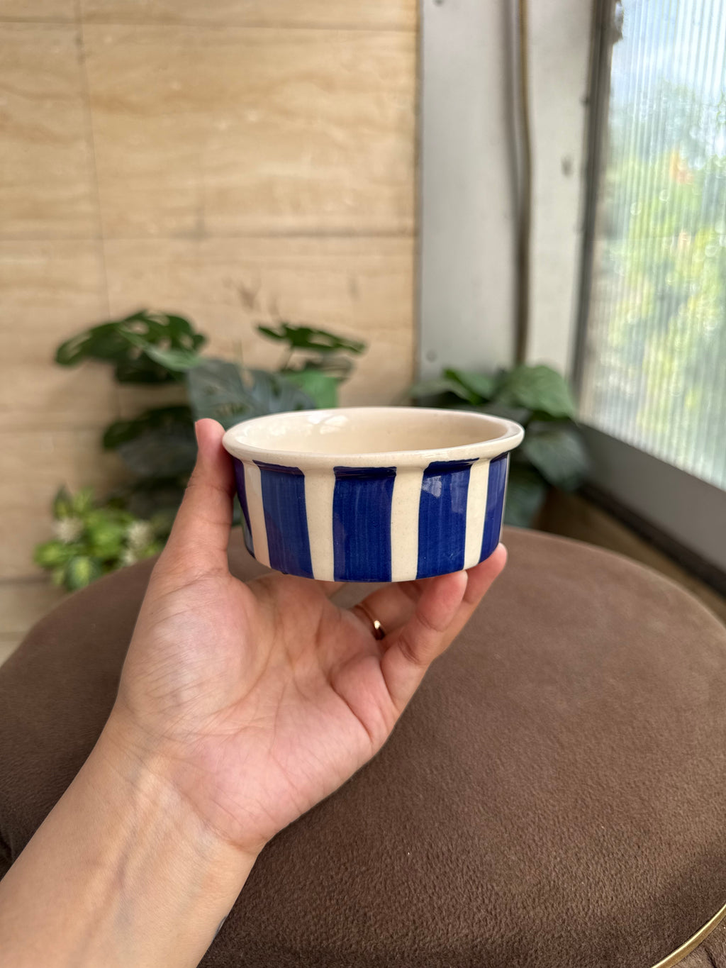 💙 Blue Stripe Dessert Bowl
