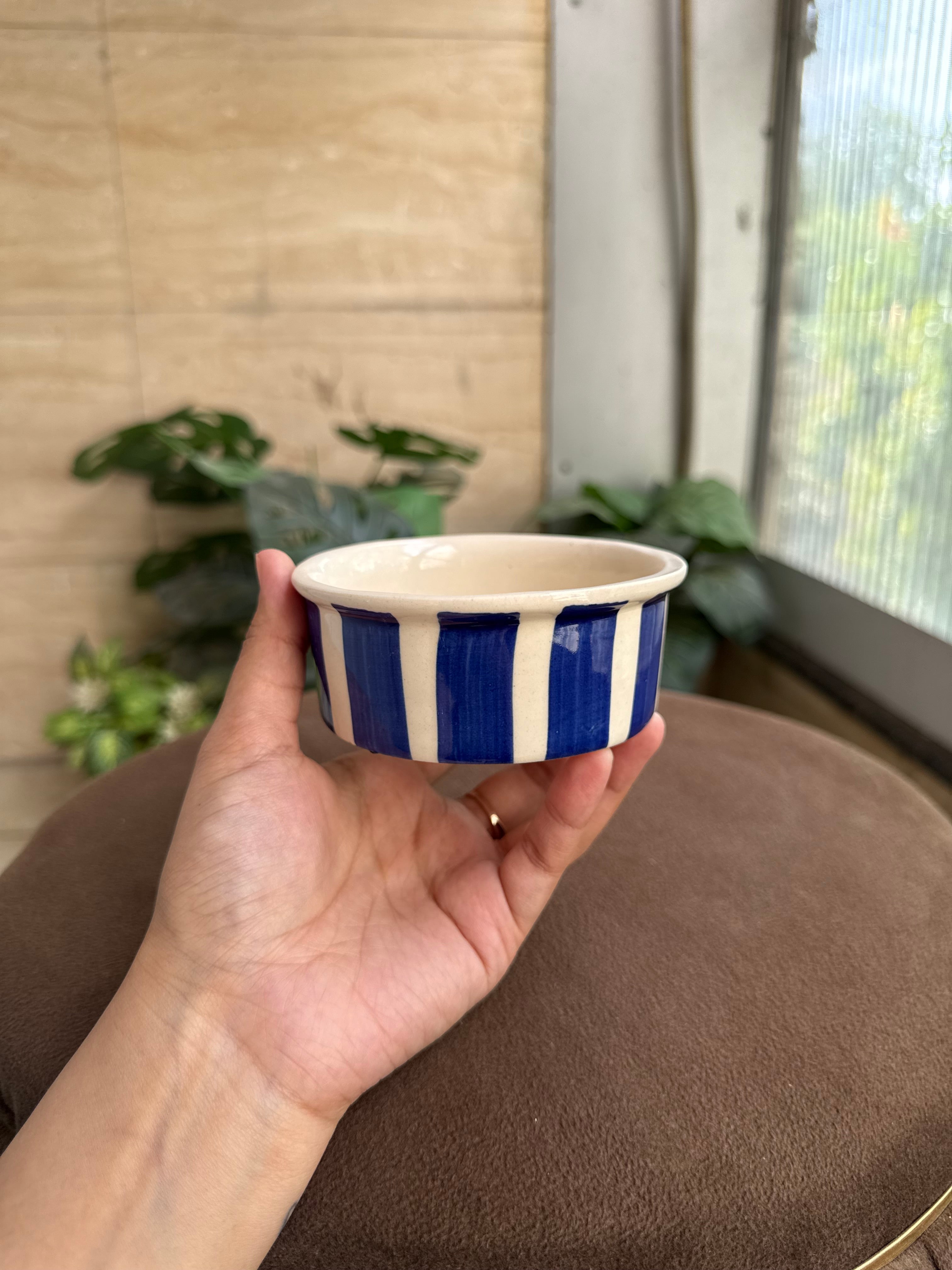 💙 Blue Stripe Dessert Bowl