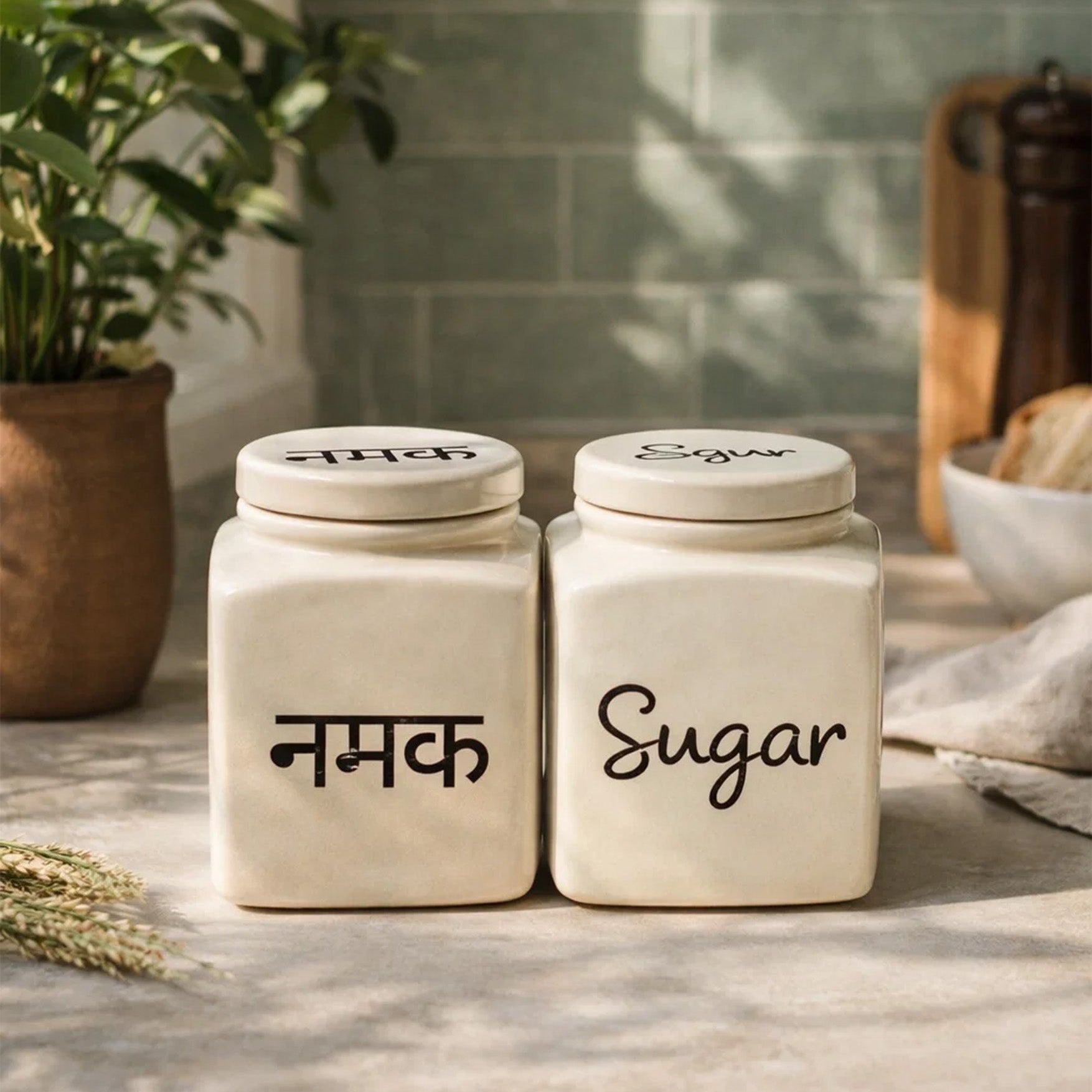 🧂🍯 Everyday Essentials Jar Set | Salt Sugar Jars