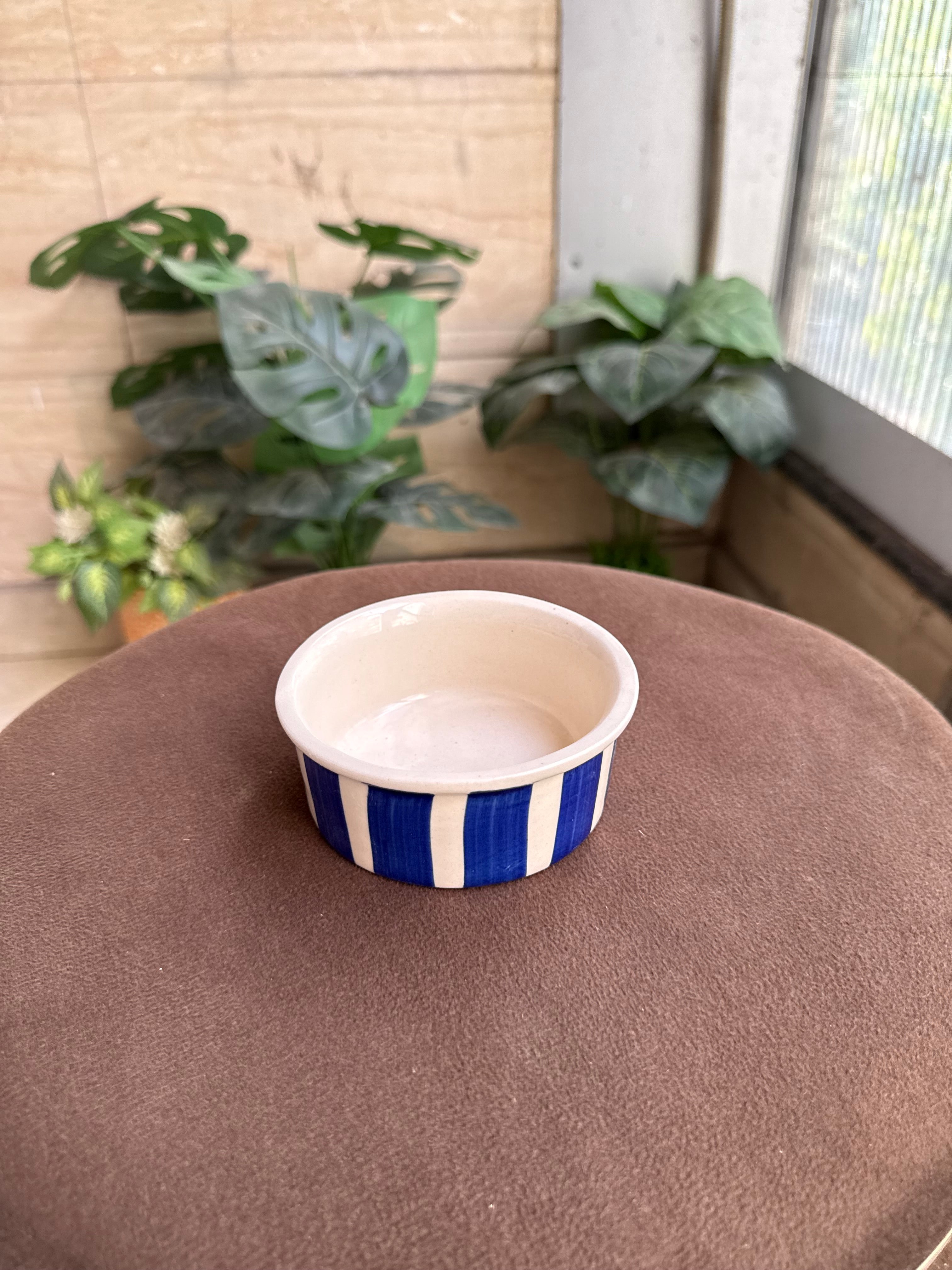 💙 Blue Stripe Dessert Bowl