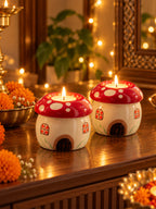 Mushroom House Ceramic Candle Holder 🍄
