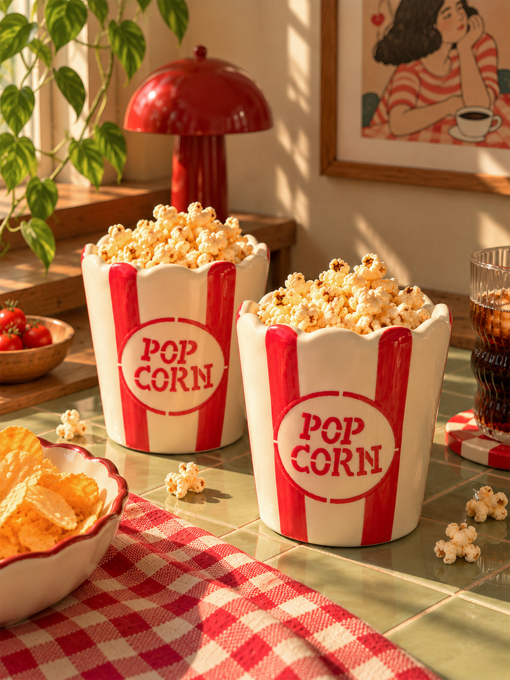 Mittiraa Home Popcorn Ceramic Snack Tub 🍿