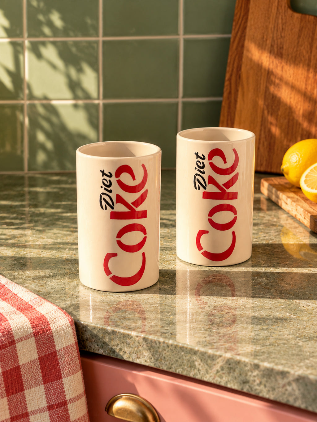 Diet Coke Ceramic White Glass | Cute and Aesthetic