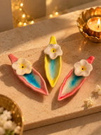 Floral Ceramic Incense Stick Holders 🌼 ( Set of 3 )
