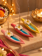 Floral Ceramic Incense Stick Holders 🌼 ( Set of 3 )