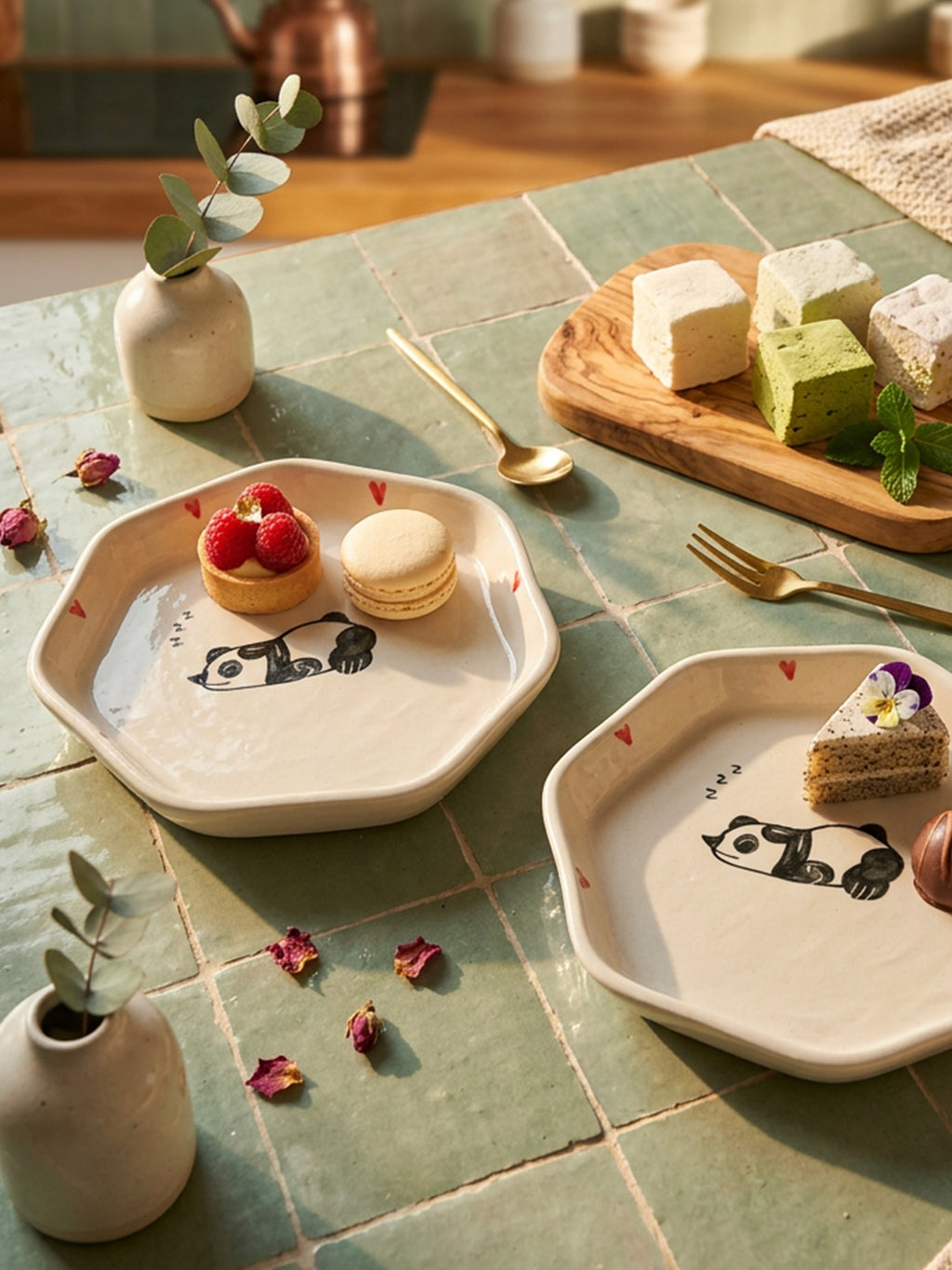 Sleepy Panda Snack Plates (Pack of 2) | Perfect for serving cookies, snacks, desserts