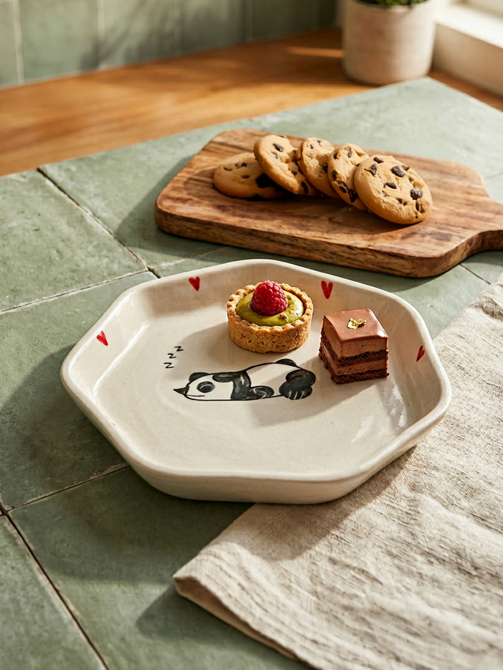 Sleepy Panda Snack Plate | Perfect for serving cookies, snacks, desserts