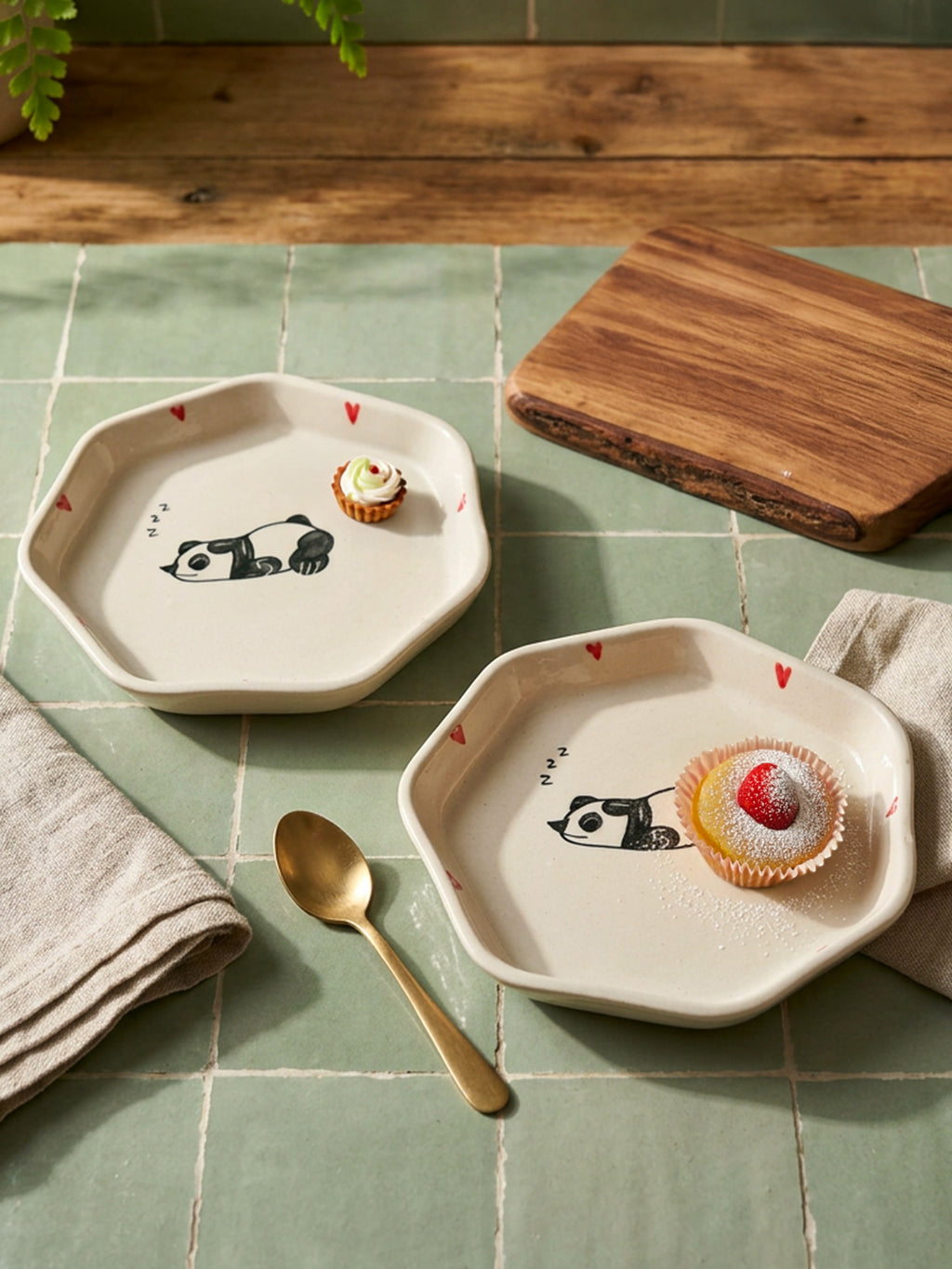 Sleepy Panda Snack Plates (Pack of 2) | Perfect for serving cookies, snacks, desserts