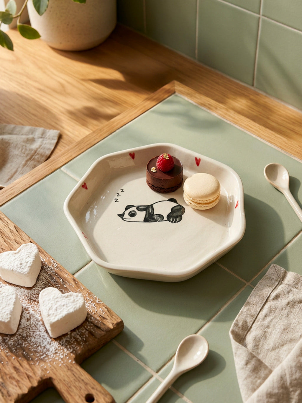 Sleepy Panda Snack Plate | Perfect for serving cookies, snacks, desserts