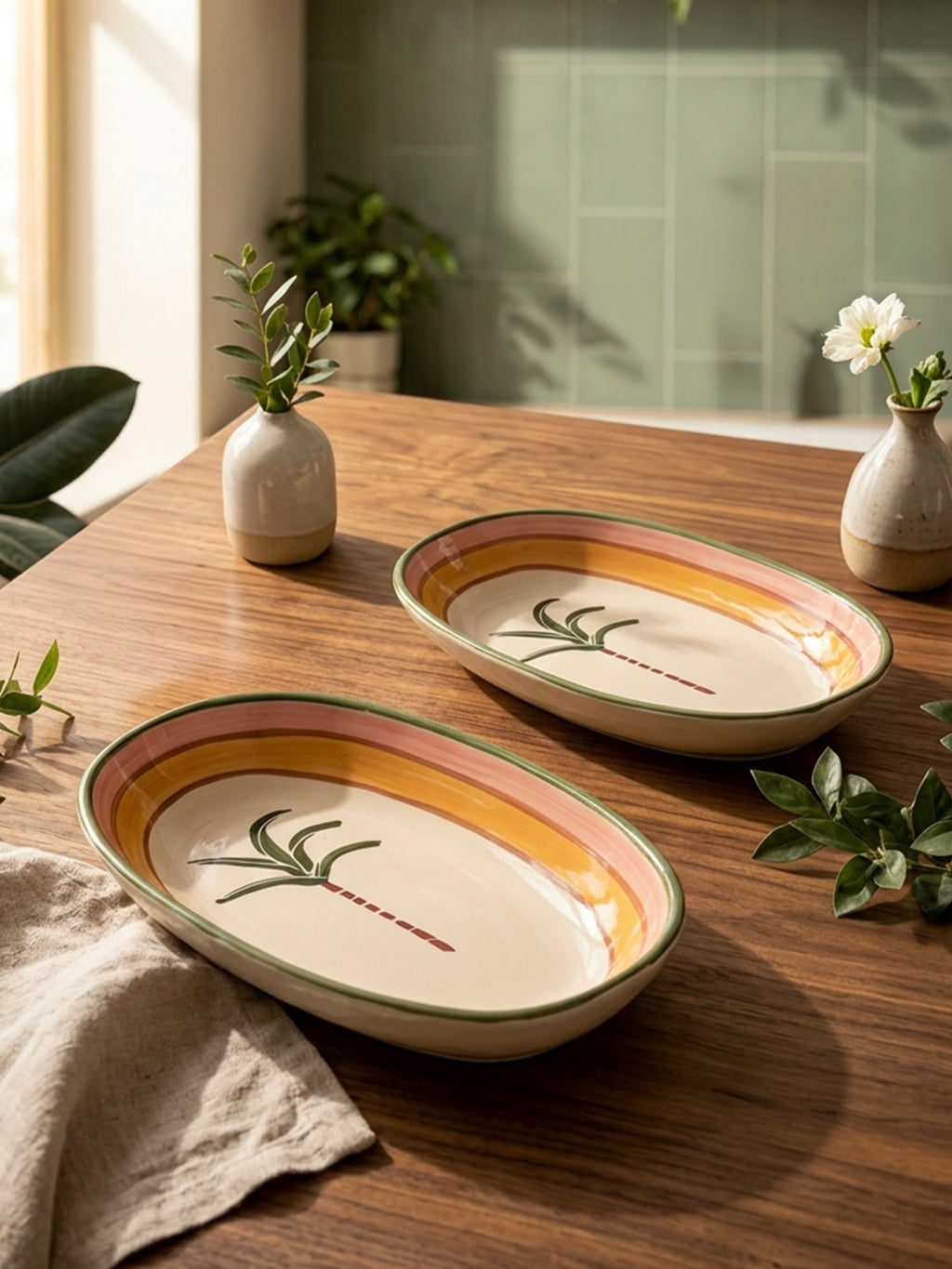 Palm Springs Oval Bowls (Pack of 2)