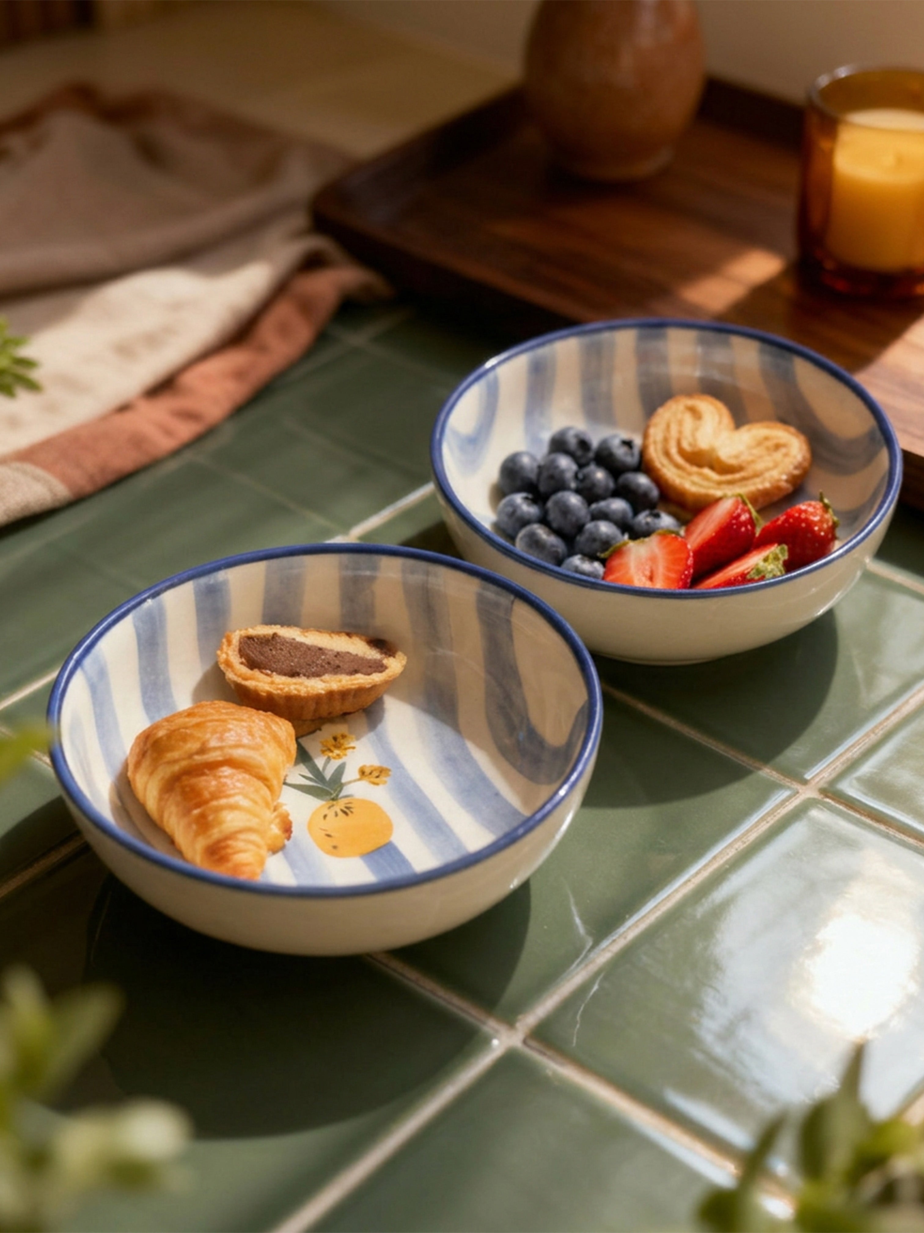 🍍 Pineapple Ceramic Bowls | Big Serving Bowls | Pack of 2