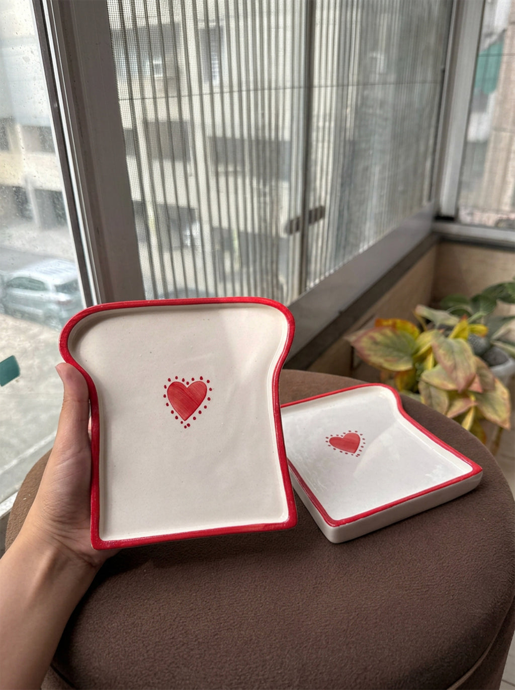 Heart Toast Plate ❤️🍞 (Set of 2)