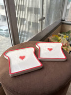 Heart Toast Plate ❤️🍞 (Set of 2)