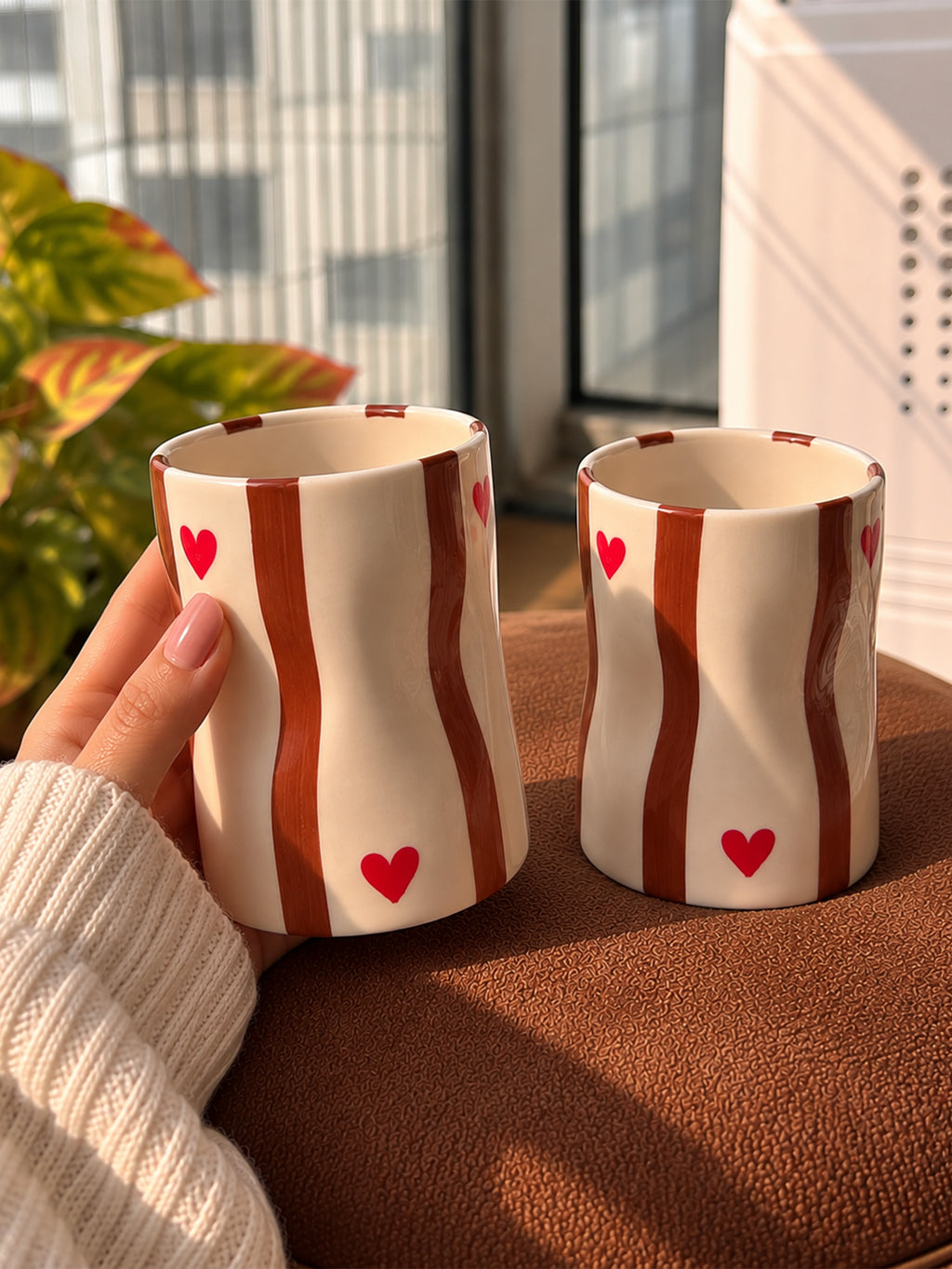 Mittiraa Home Brown Hearts Glass | Unique and Pinteresty Glass