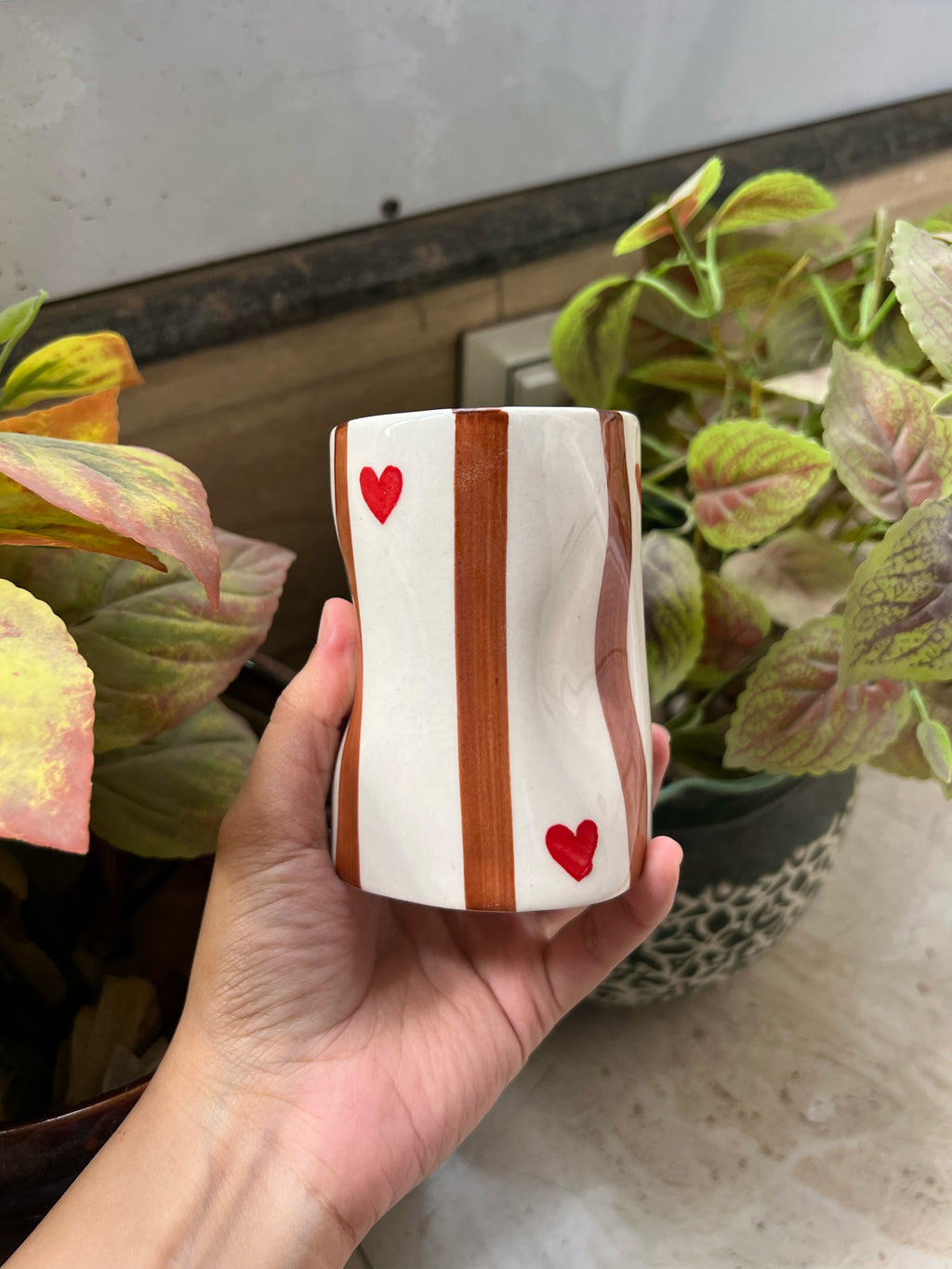 Mittiraa Home Brown Hearts Glass | Unique and Pinteresty Glass