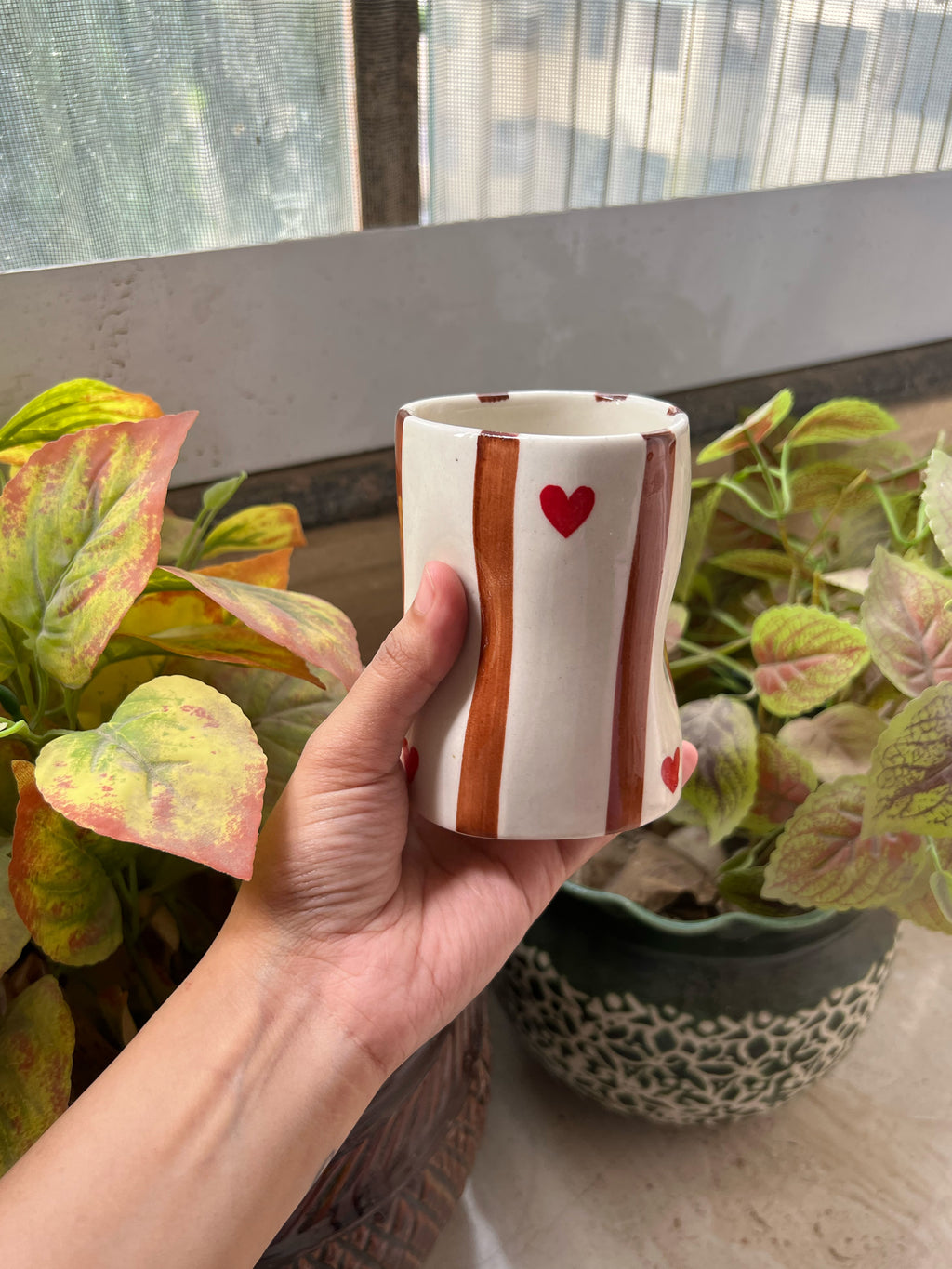 Mittiraa Home Brown Hearts Glass | Unique and Pinteresty Glass