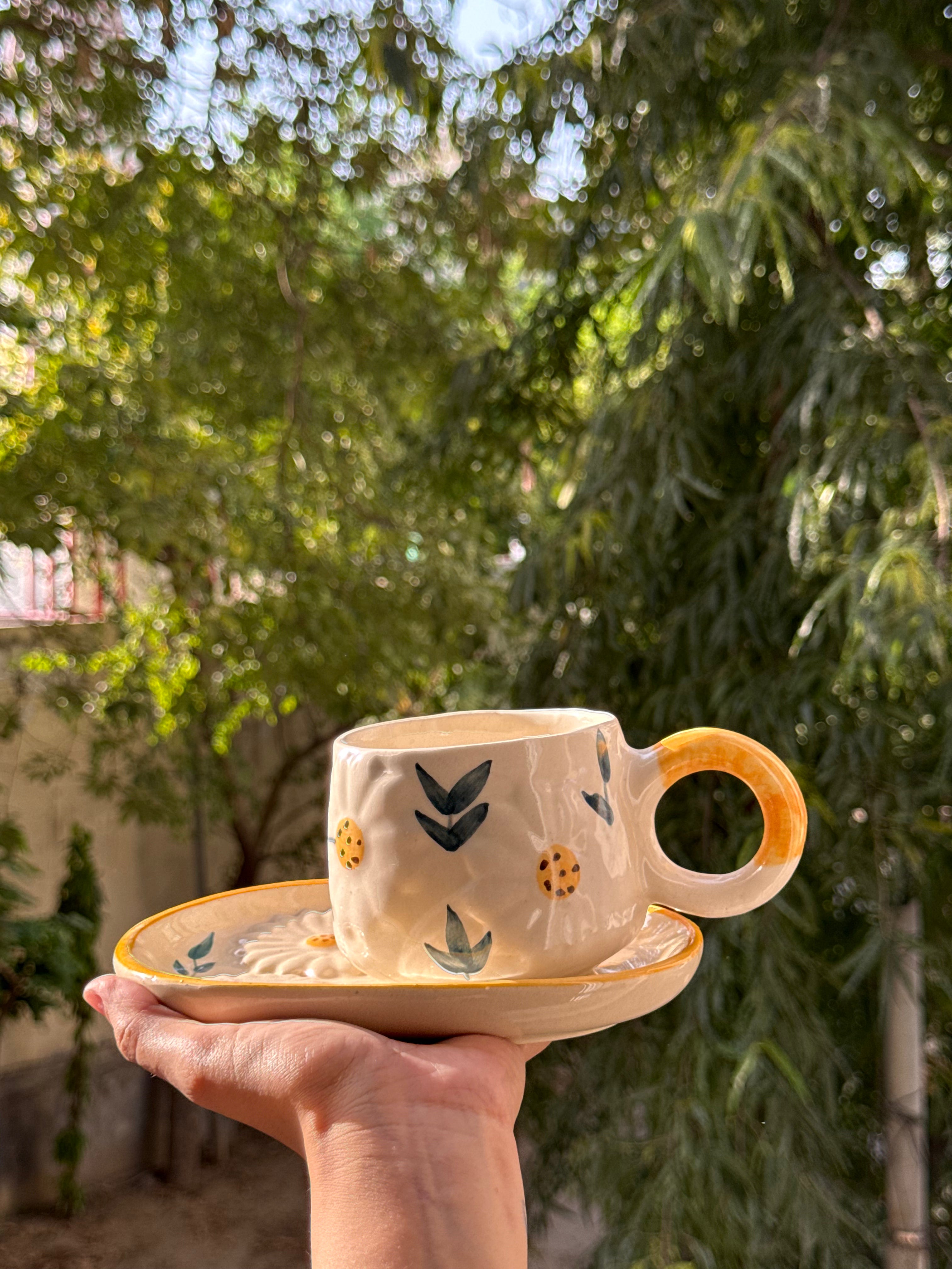 Flower Mug and Saucer | Beautiful Set