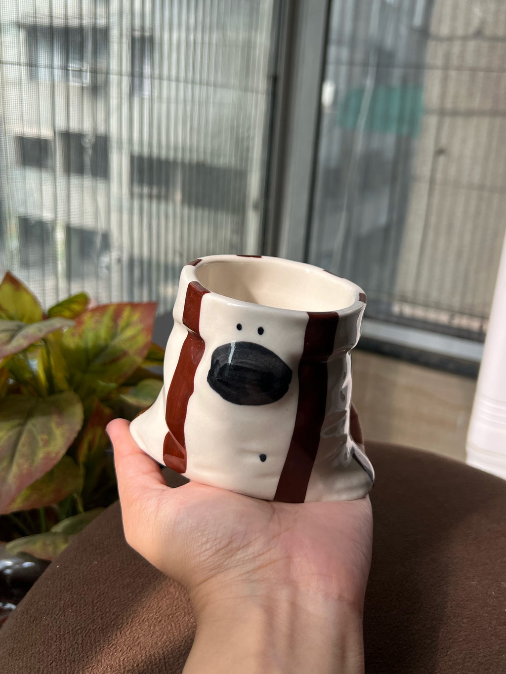 Puppy Ceramic Glass | Potli Shaped Glass | Unique, Playful Glass (Set of 2)
