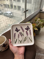 Lavender Butterfly Garden Mug & Saucer Set