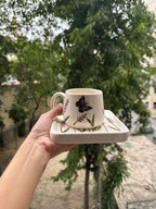 Lavender Butterfly Garden Mug & Saucer Set