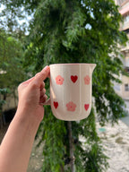 Mittiraa Home Heart & Flower Small Jug | For Serving Drinks, Brunch Tables, Gifting or Displaying Flowers