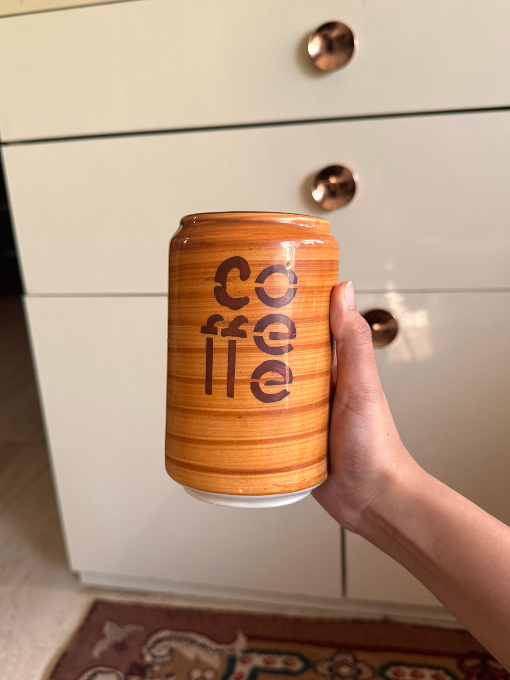 Mittiraa Home Coffee Can Brown Ceramic Tumbler ☕🤎
