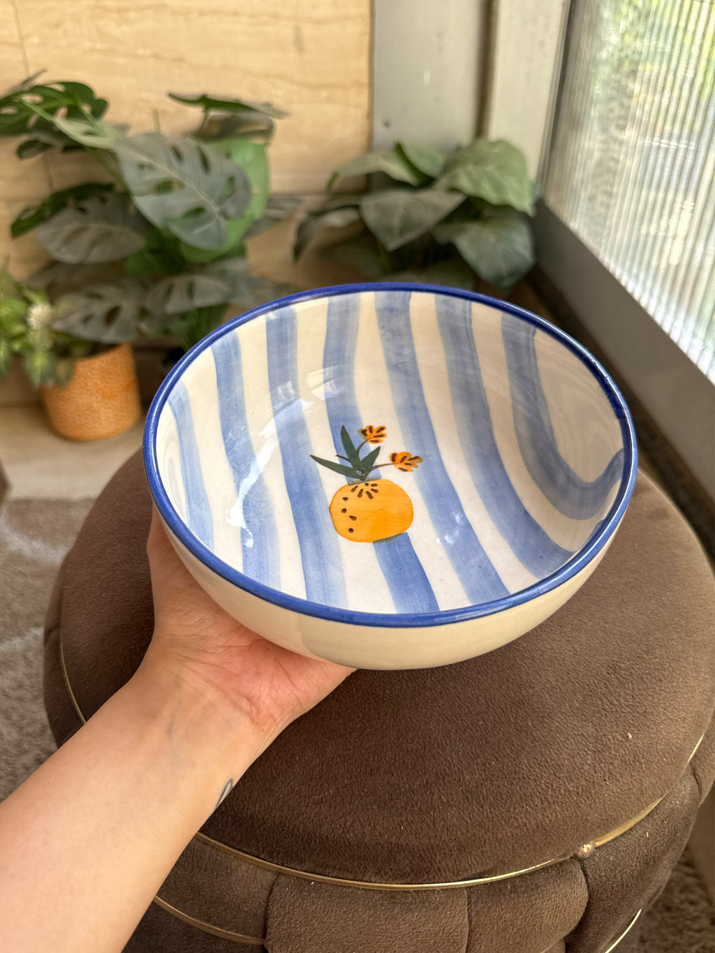 🍍 Pineapple Ceramic Bowls | Big Serving Bowls | Pack of 2