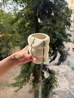 Mittiraa Home Lime Twist Ceramic Sipper with Steel Straw 🍋‍🟩