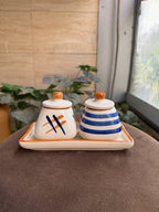 Pickle Jars Set with Tray | Kitchen Storage Containers for Salt, Sugar, Chutneys, Pickle & Spices