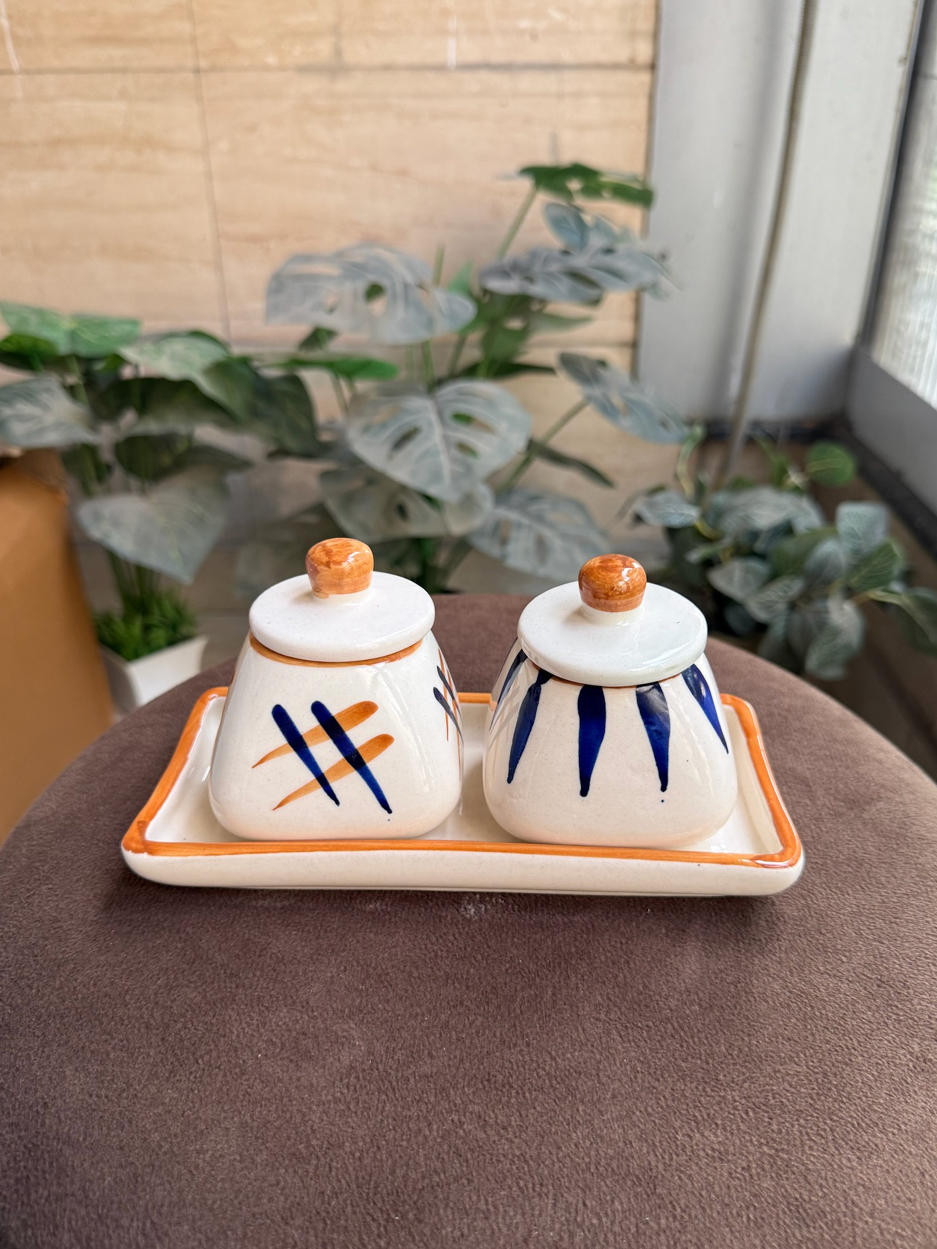 Pickle Jars Set with Tray | Kitchen Storage Containers for Salt, Sugar, Chutneys, Pickle & Spices