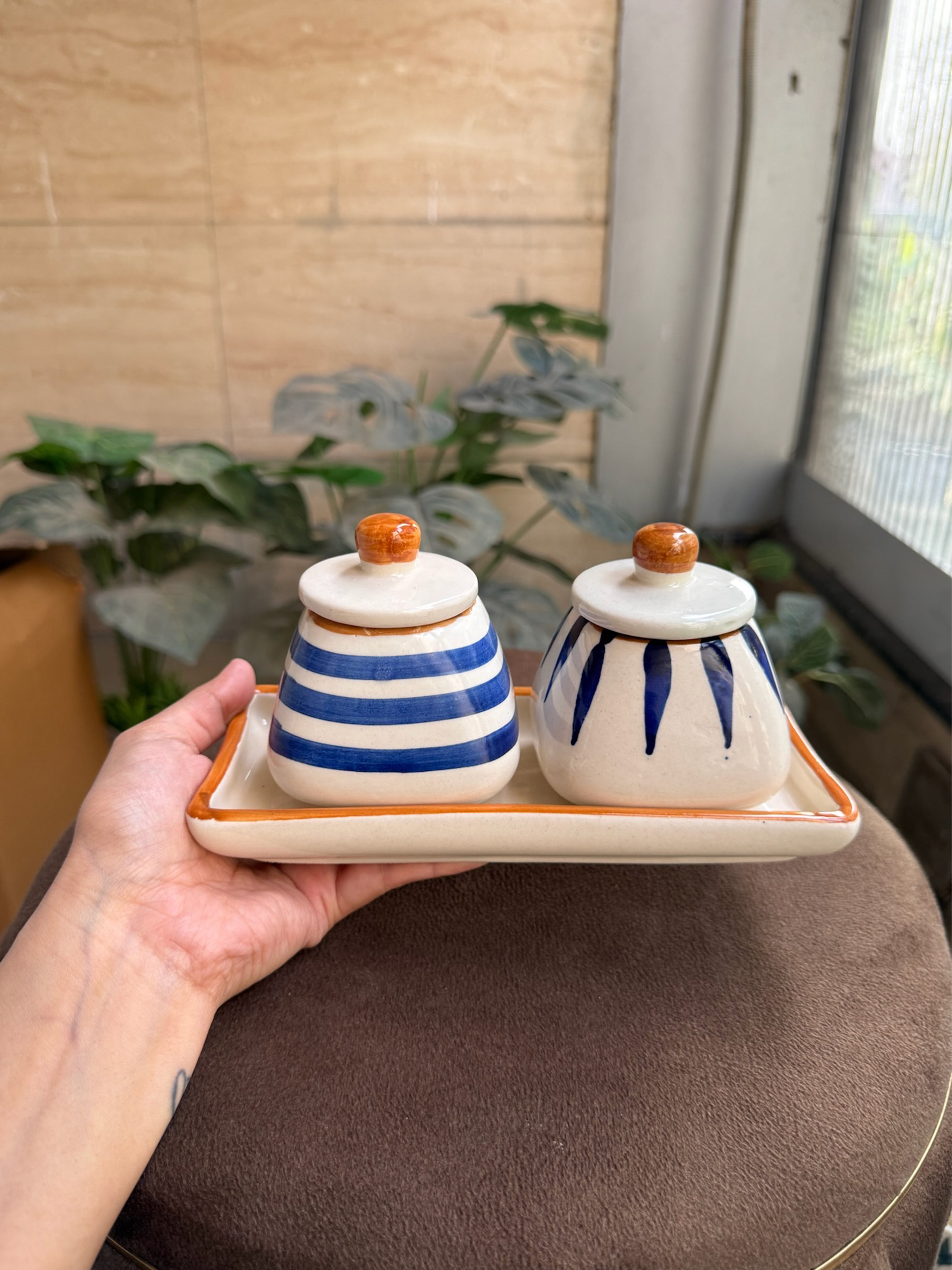 Pickle Jars Set with Tray | Kitchen Storage Containers for Salt, Sugar, Chutneys, Pickle & Spices