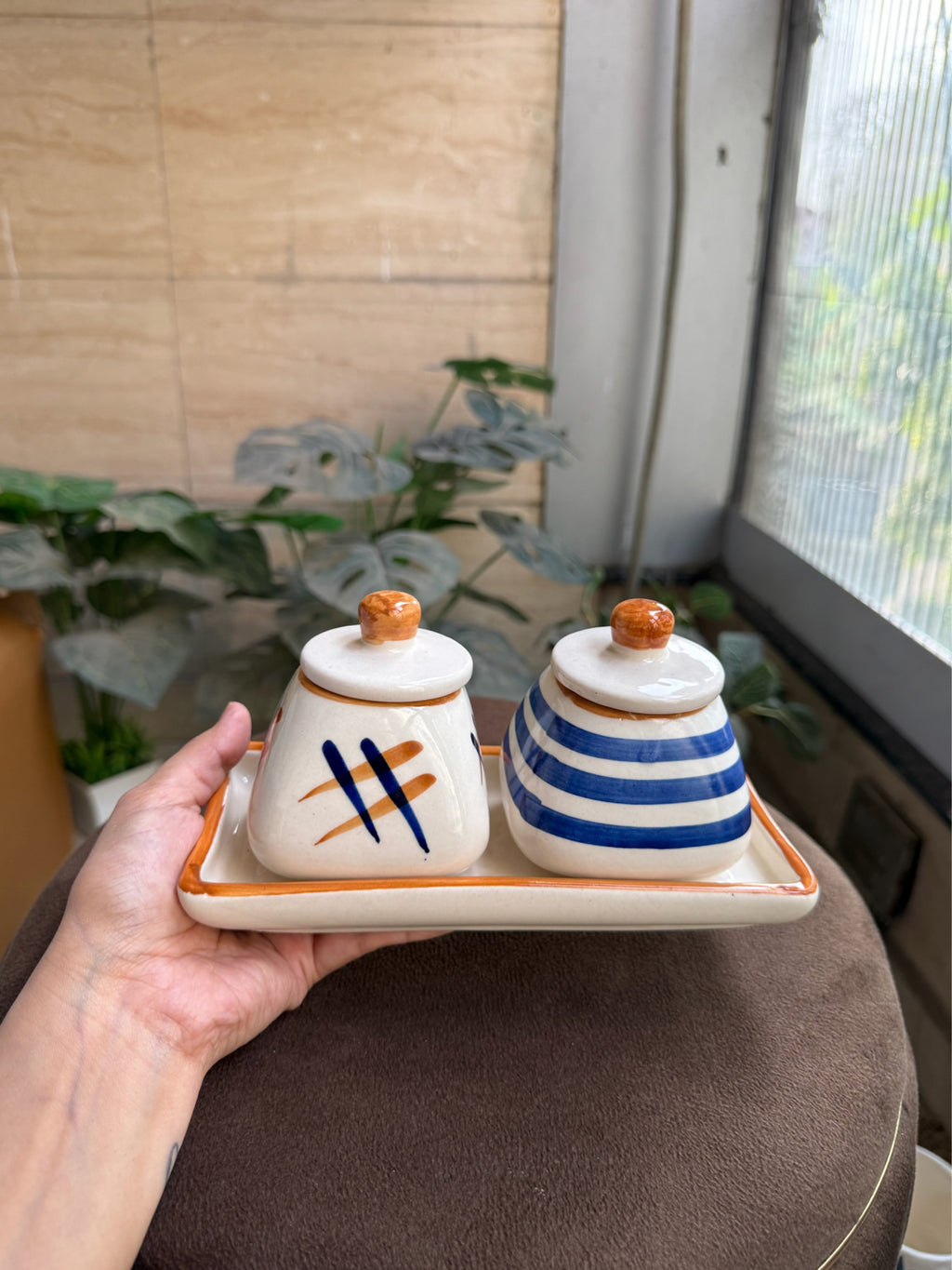 Pickle Jars Set with Tray | Kitchen Storage Containers for Salt, Sugar, Chutneys, Pickle & Spices