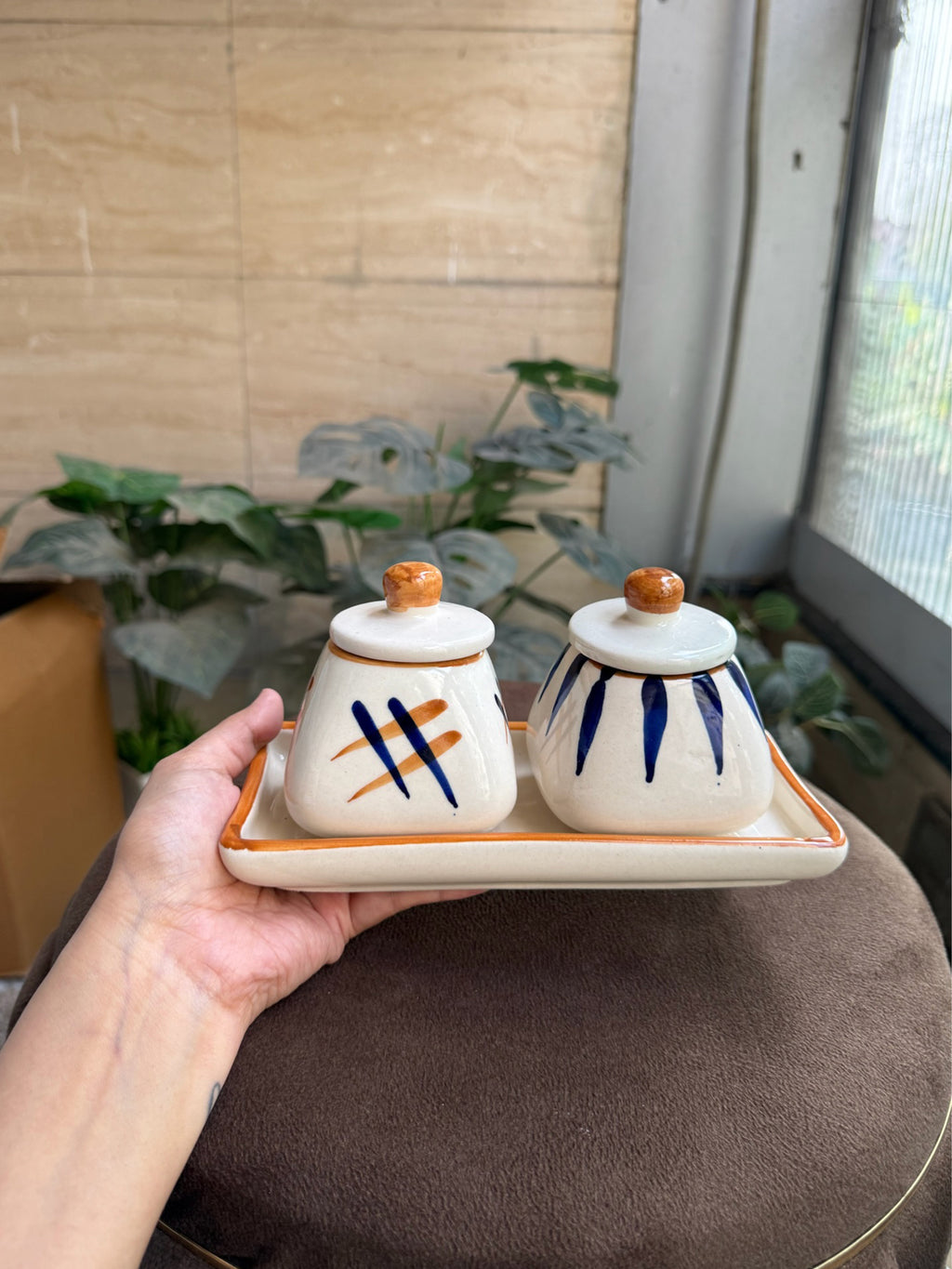 Pickle Jars Set with Tray | Kitchen Storage Containers for Salt, Sugar, Chutneys, Pickle & Spices