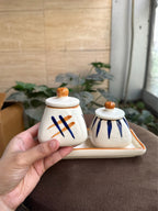 Pickle Jars Set with Tray | Kitchen Storage Containers for Salt, Sugar, Chutneys, Pickle & Spices