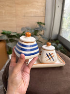 Pickle Jars Set with Tray | Kitchen Storage Containers for Salt, Sugar, Chutneys, Pickle & Spices